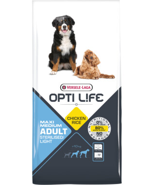 Opti Life - Adult Sterilised/Light Medium & Maxi - Huhn+Reis - 12,5kg